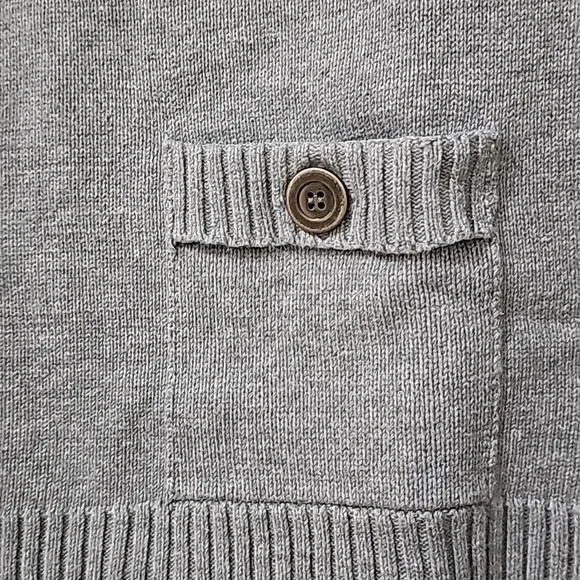 Karen Scott Women's Gray Long Sleeve Collared Knit Sweater Size Medium - Picture 5 of 6